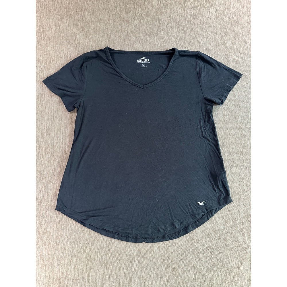 Hollister Must-Have Collection Black V-Neck Short Sleeve T-Shirt Small 339L3314